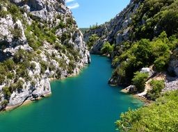 blue river in a mountain gorge