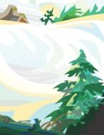 winter landscape drawing