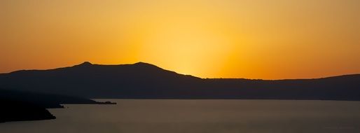 golden sunset over the coast in Italy