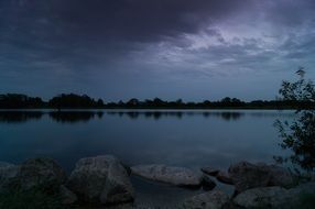 tranquil night on a lake