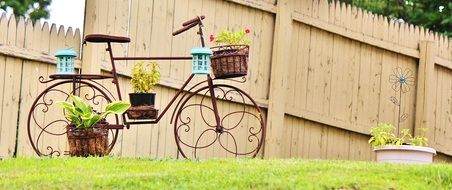 bicycle as garden decor