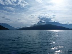 landscape of the morning blue lake