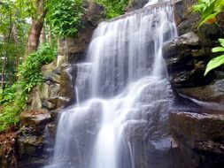 waterfall on a rock