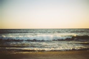 Waves in the ocean in summer
