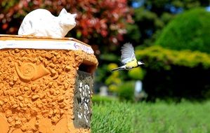 flight of a tit bird