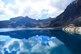 mountain hut by the l&uuml;ner lake