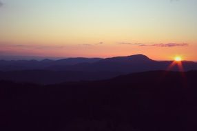 bright sun over the black forest in Feldberg