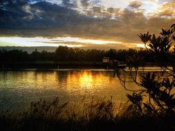 river beautiful sky, breisach, germany