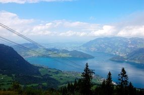 the view from the cable car in Klewenalp