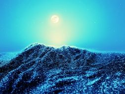 sun in the blue sky over the mountain