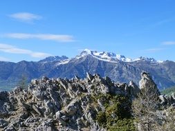 panorama of the massif of the champsaur in the alps