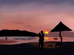 romantic sunset as digital art