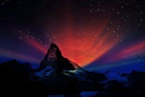 night mystical landscape of the swiss mountains