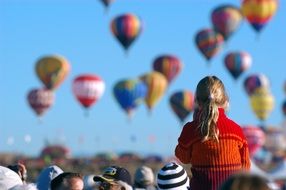colorful hot air balloon children scene