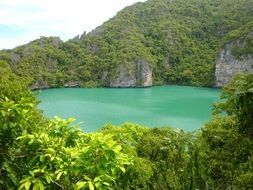 Beautiful Lagoon in Thailand in summer