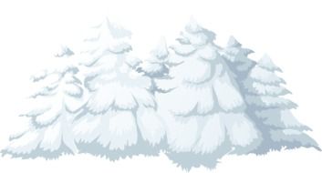 clipart of Snowfall on the trees