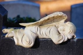 Sculpture of an angel in a cemetery