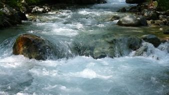 fast mountain river with rapids