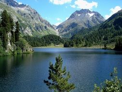 Lagh da Cavloc is a lake near the Small Pass in Val Forno