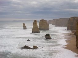 Twelve apostles on the beach in australia