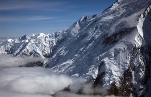denali mountains fog snow
