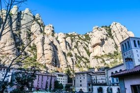 Beautiful monastery in Montserrat on a sunny day