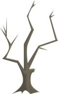 dry tree as a graphic image at white background