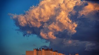 thick clouds over the city