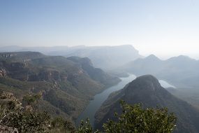 river in mountains sky panorama