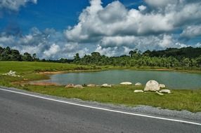 Beautiful colorful Landscape with Khao Yai lake in Thailand