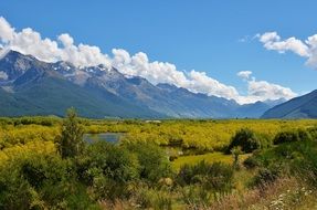 blue sky and white clouds summer landscape