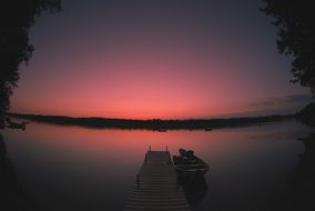 Pink glow when capturing over the lake