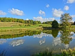 lake in the botanical garden in Bydgoszcz