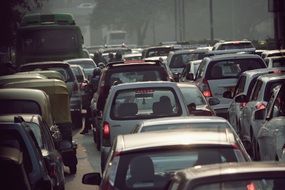 cityscape of traffic cars in India