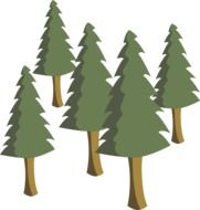 five drawn trees