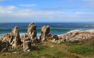 unbelievably beautiful cliff stone rock sea, hermanus, south africa