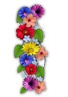 painted colorful curly flowers
