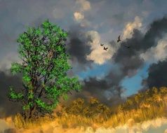 autumn landscape, digital art