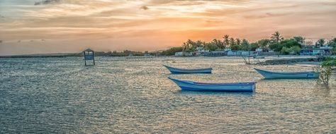 panoramic view of boats in the harbor in venezuela