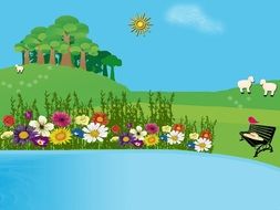 Picture of green field in summer