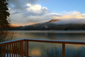 early in the morning at canim lake, british columbia, canada