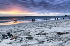 Landscape of coastline at the sunset
