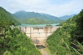 Water reservoirs near the mountains