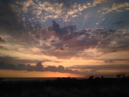sky with clouds at sunset in hawaii