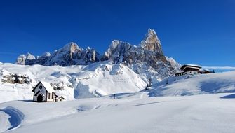 snow dolomites in the Alps