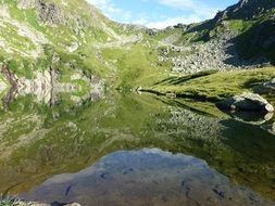 alpine lake near a mountain in austria