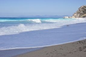 ocean waves on a sandy beach