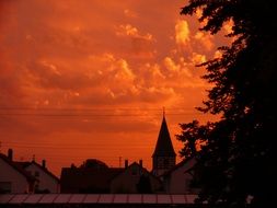 city silhouette at sunset