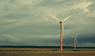 windmills in the middle of a field