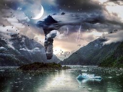Mystical phenomenon near the mountains